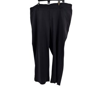 Lands End Womens Pants Black Stretch Comfort Waist 2X Wide Leg Business‎ Casual